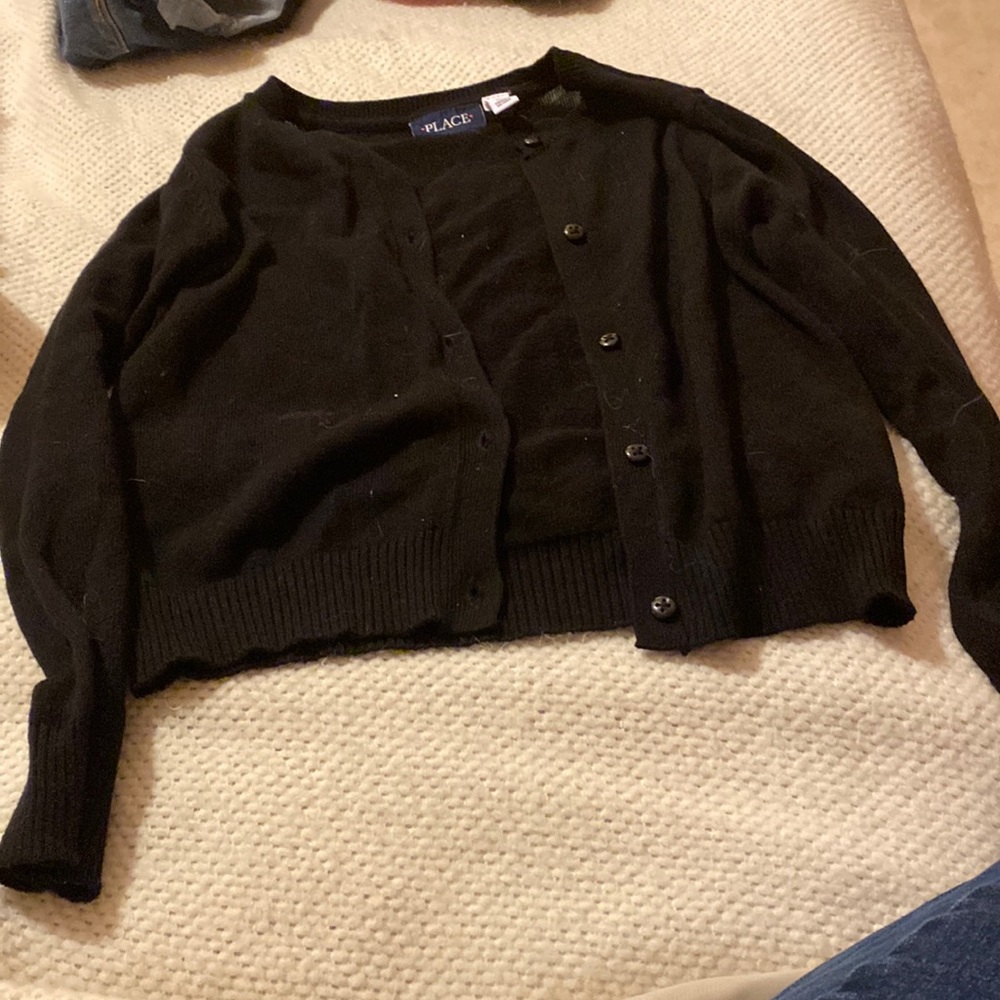 100% cotton gently worn black button down sweater